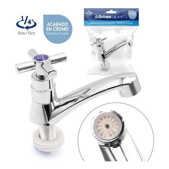 Llave Para Lavamanos Plástico Resistente Abs Cromado-blanco