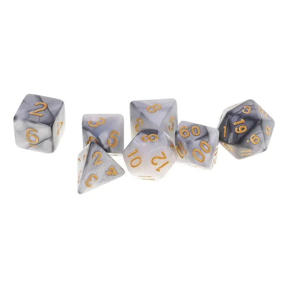 7x De Dados Poliédricos Para \u0026 Gris  Gris  Gris  1.6cm