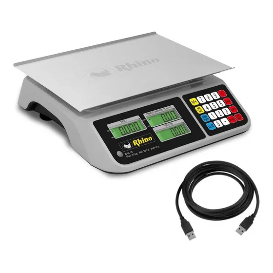 Báscula Digital 40kg Rhino Bar8 Rs Conexion A Pc Cable Inc.