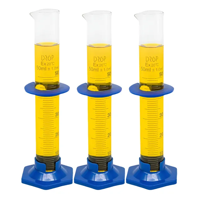 Kit 3 Proveta 50ml Vidro Borossilicato Drop Glass