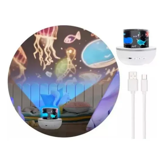 Lampara Velador Proyector Luz De Noche Infantil