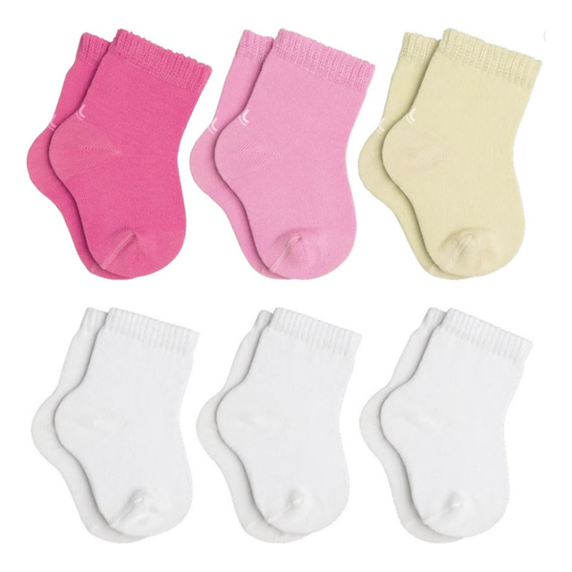 Kit 6 Pares Meia Recém Nascido Masculina E Feminina Lupo Kit 6 Pares Meia Recém Nascido Masculina E Feminina Lupo