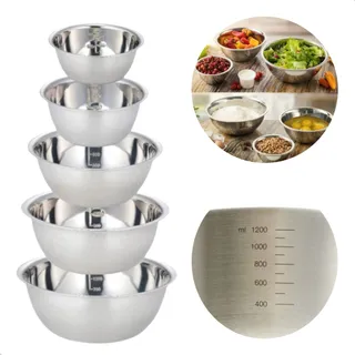 Jogo 5 Tigelas / Bowl Aço Inox Gourmet Profissional Graduada Jogo 5 Tigelas / Bowl Aço Inox Gourmet Profissional Graduada