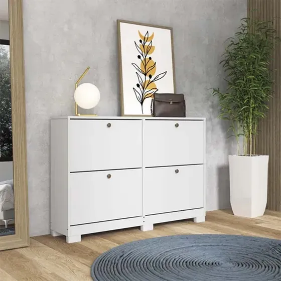 Comoda Zapatera Dormitorio 4 Puertas Con Patas