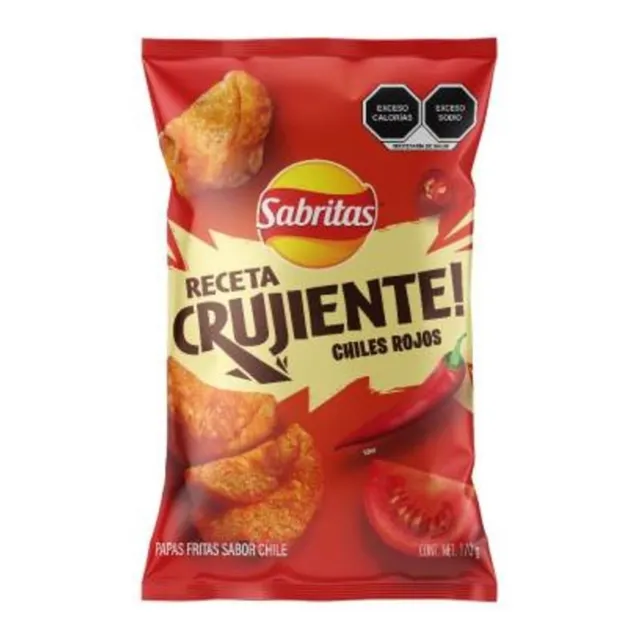 Sabritas Receta Crujiente Sabor Chiles Rojos 170g 3pzas