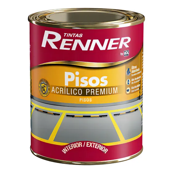 Tinta Piso Fosco 900ml Renner Cor Amarelo Demarcação