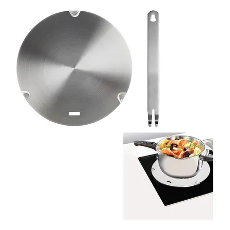 Difusor Calor Placa Térmica Inducción Disco Adaptador Estufa, Difusor De Calor Desmontable Acero Inoxidable Con Mango De Calor Cocción Lenta Y Calentamiento Uniforme Para Cocinas Y Ollas, 8.7pulgadas