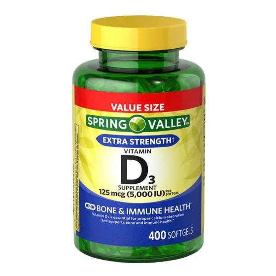 D3 5,000 Iu 400 Softgels Spring Valley