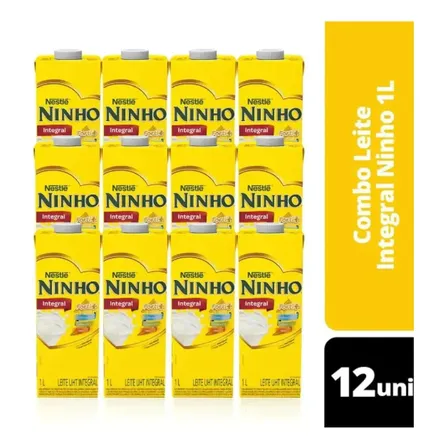 Pack com 12 Leite Ninho Integral 1 Litro