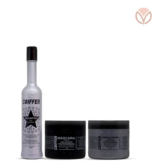 Coiffer Kit Prata Pós Selagem Shampoo Condicionador Mascara