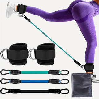 Resistência A 5 Faixas /e/tornozelo Com Bolsa De Transporte Resistência A 5 Faixas /e/tornozelo Com Bolsa De Transporte
