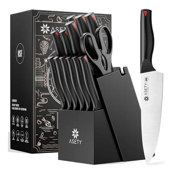 Juego De Cuchillos De Cocina Marca Asety De 15 Piezas