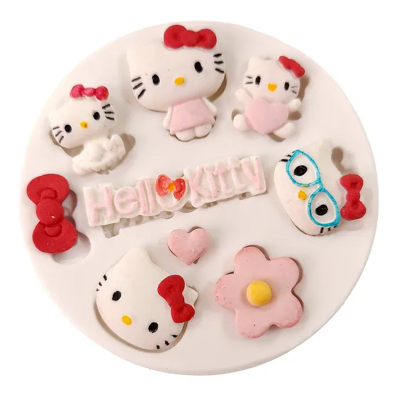 Molde Silicone Gata Gatinha Hello Kitty Confeitaria Resina