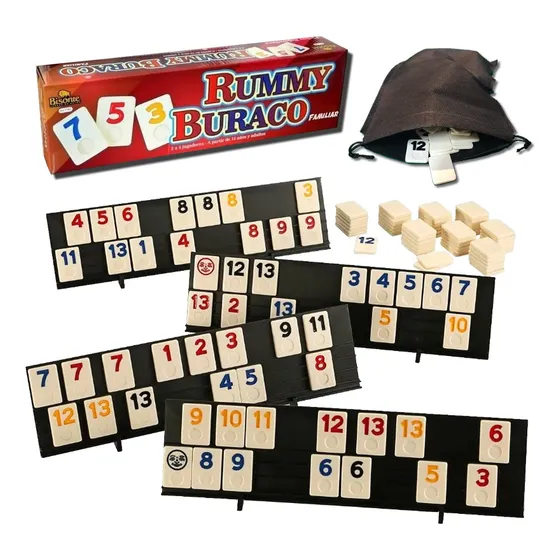 Rummy Burako Bisonte Familiar Completo 4 Atriles + Bolsa