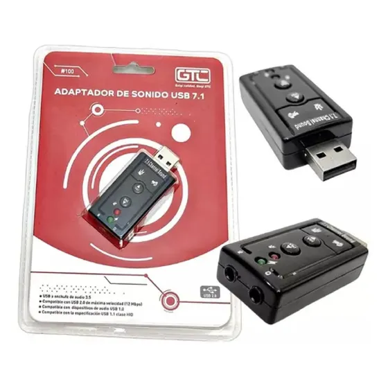 Adaptador De Sonido Usb 7.1 A Jack 3.5 Gtc #100