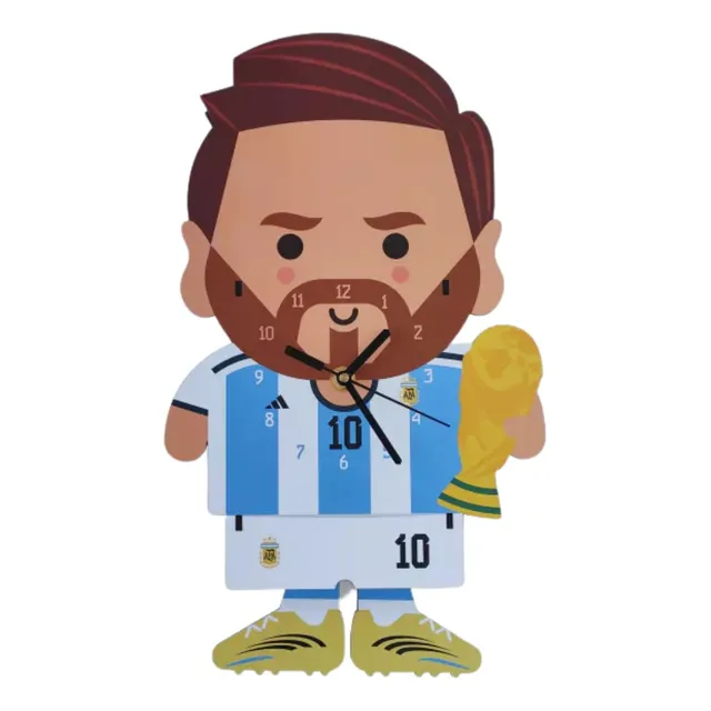 Reloj Péndulo Madera Niños Adultos Messi Woodaloo