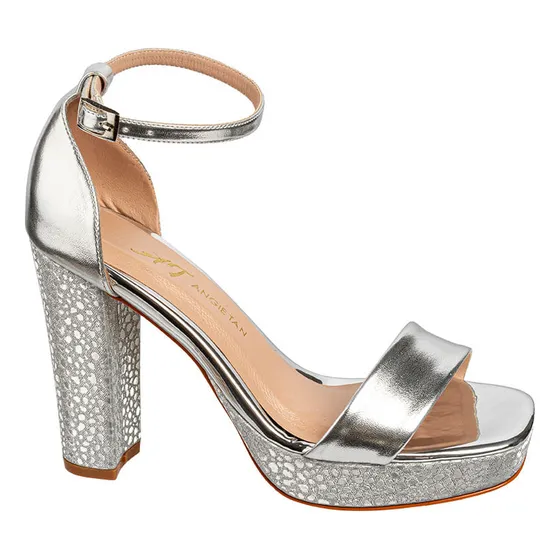 Sandalias Mujer Angie Tan Kl-14 Kl-14 Metal/shine/plata - An