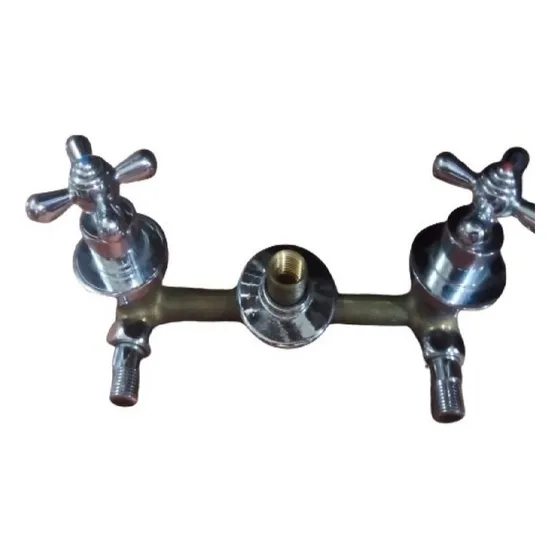 Griferia Llave Doble Cromada  Cuerpo Bronce