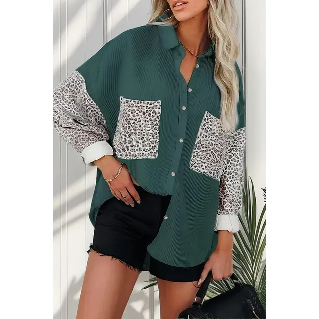 Sobre Camisa Pana Combinado Con Animal Print Varios Colores