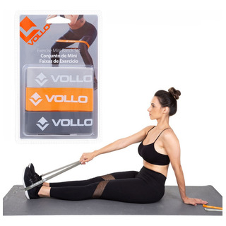 Kit 3 Faixas Elásticas Mini Bands Vollo Exercício Treino Academia Intensidades Leve Médio Forte 25cm Kit 3 Faixas Elásticas Mini Bands Vollo Exercício Treino Academia Intensidades Leve Médio Forte 25cm