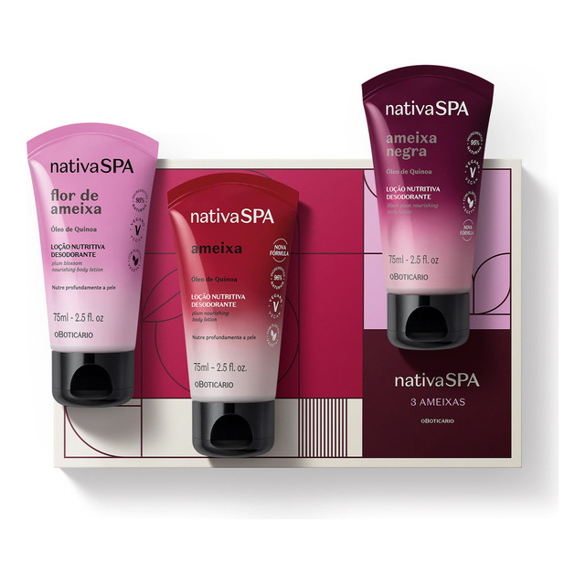 Mini Kit Presente Nativa Spa Ameixa Boticário (3 Itens) Mini Kit Presente Nativa Spa Ameixa Boticário (3 Itens)
