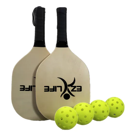 Kit Set Tenis Pickleball Padel 2 Paletas + 4 Pelotas