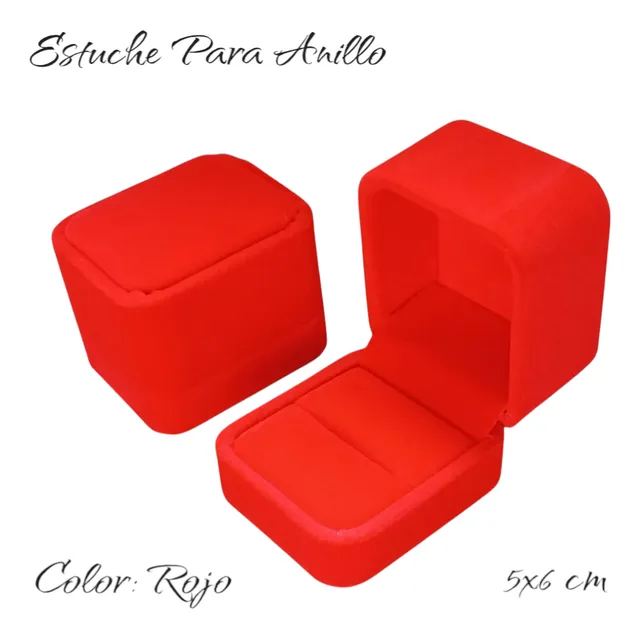Estuche Caja De Gamuza Anillo Rojo, Unidad, Docena, Al Mayor