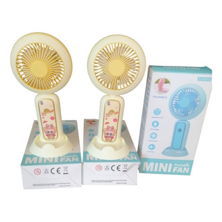 2 Mini Ventiladores Usb Recargables Led Silenciosos Kawaii Amarillo 2 Mini Ventiladores Usb Recargables Led Silenciosos Kawaii Amarillo