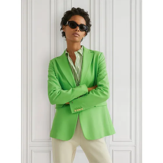 Americana De Traje Con Botonadura Sencilla Mujer Verde Tommy Hilfiger