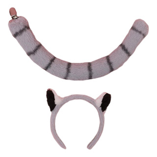 Conjunto De Orejas Y Cola De Mapache, Disfraz, Decoración Conjunto De Orejas Y Cola De Mapache, Disfraz, Decoración