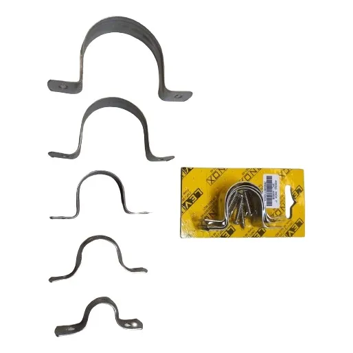Abraçadeira Tipo U 1 Inox - Cartela Com 3 Pç + 6 Parafusos