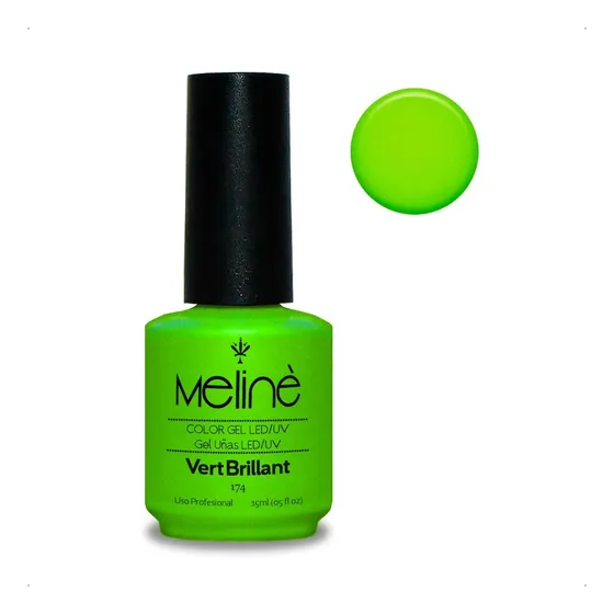 Esmalte Meline Nuevos Colores Gel Uv/led Semip. X 15 Ml Color 174 Ver Brillant