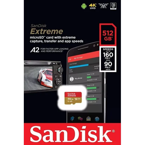 Memoria Micro Sd  Extreme 512gb Uhs-i U3 A2 V30 4k - Sandisk