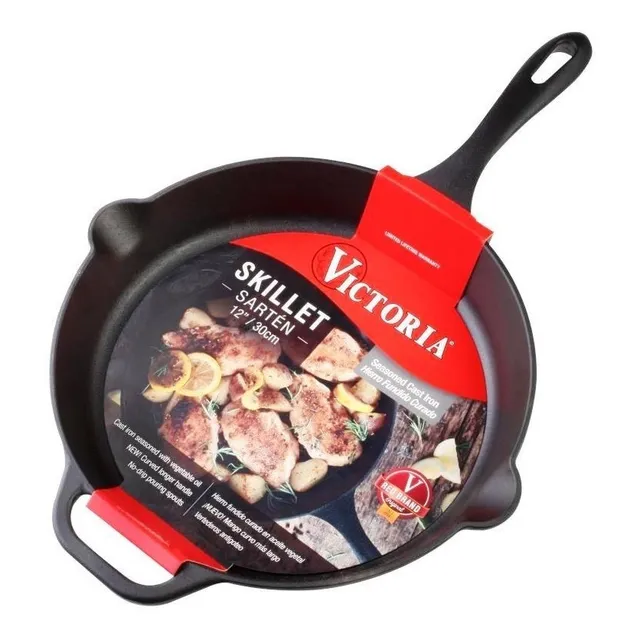 Sarten De Hierro Fundido Victoria Original 30 Cm Curado