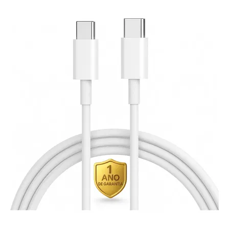 Cabo Carregador Turbo Usb-c Para Apple iPhone 15 16 17 Pro Max Samsung Galaxy S24 S23 S22 S21 S20 Fe Ultra Motorola Moto G Xiaomi Redmi Branco