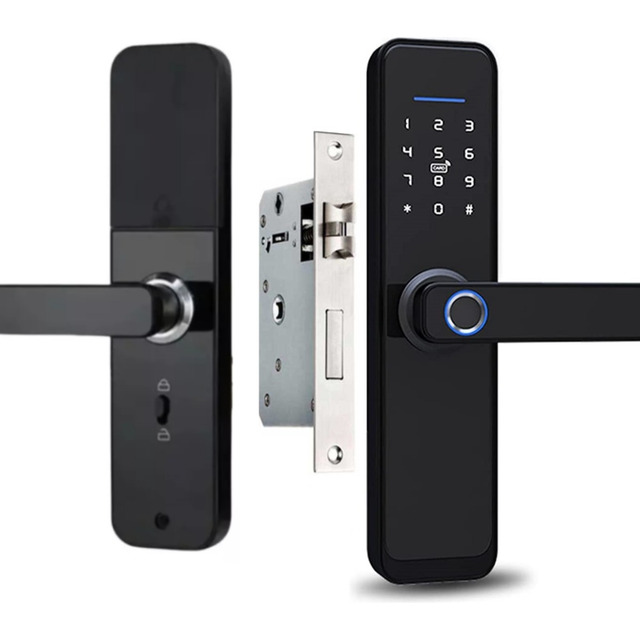 Fechadura Digital Inteligente Cartão Senha Biometria Wifi Cor Preto Rezzet Luatek Lfe-03 Fechadura Digital Inteligente Cartão Senha Biometria Wifi Cor Preto Rezzet Luatek Lfe-03