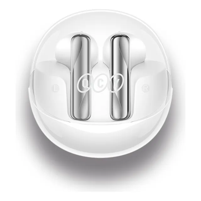 Auriculares Bluetooth Qcy T32 Ailybuds Clear End E Bluetooth 5.3, color blanco