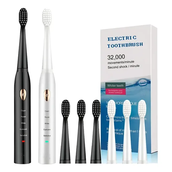 Cepillo Dental Eléctrico Recargable Inalambrico Y  Repuestos