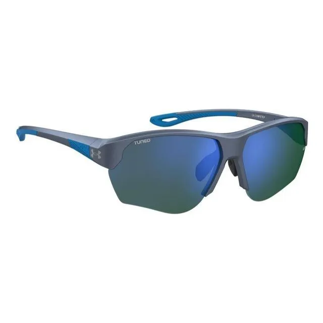 Lentes De Sol Under Armour Ua Compete/f 09v Gris Azul Lente Espejeada Azul/gris Varilla Azul/gris Armazón Azul Grisáceo Diseño Solar