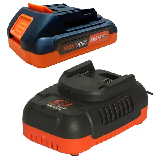 Combo Cargador Batería Lusqtoff 2 Ah Iron Volt Starter 18v