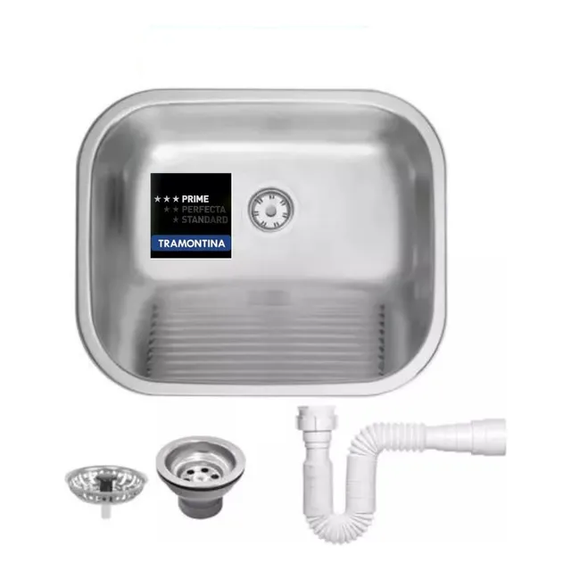 Bacha Lavadero Tramontina Sobre Mesada 50x40x23 Acero Inox