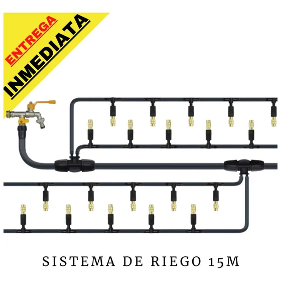 Kit Riego 15m Sistema Nebulización Jardín Patio Invernadero