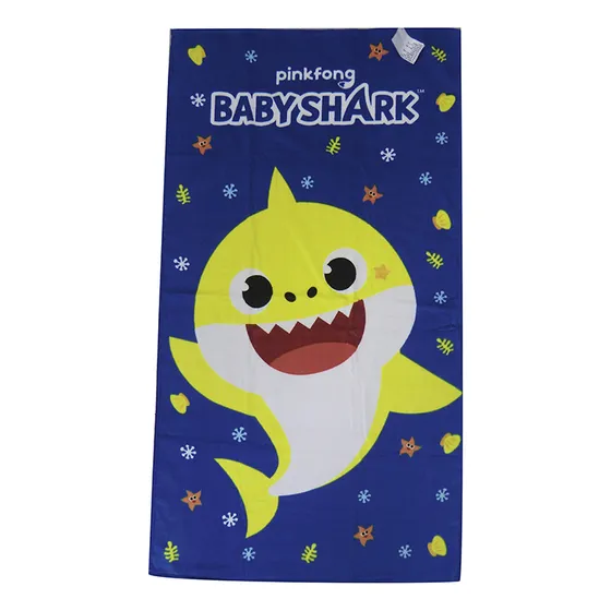 Toalla Playera Infantil Baby Shark Algodón 70 X 130 Cm Color Azul