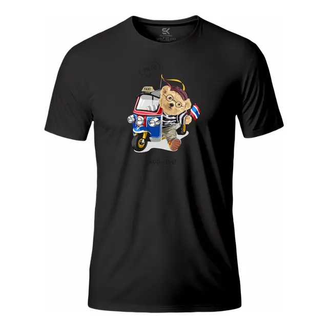 Camiseta Masculina Estampada Urso Taxista   100% Algodão-248