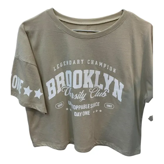 Remera Crop Top Algodon Mujer Reina Tex