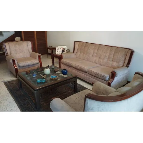 Juego De Recibo De Estilo, En Madera Y Tela 