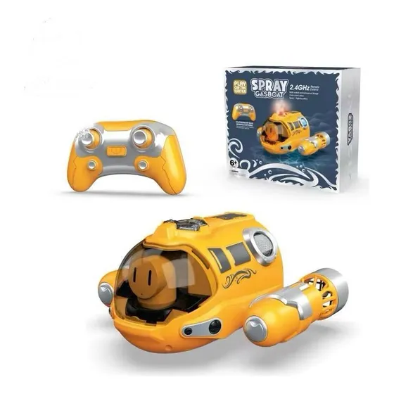 Submarino Controle Remoto A Prova D Agua Com Luzes Veloz Cor Amarelo