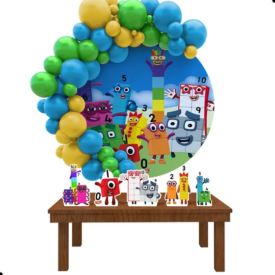 Painel Redondo Sublimado E Displays Numberblocks