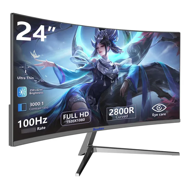 Monitor Curvo De 24 Pulgadas Fhd 1920x1080 100hz Gaming