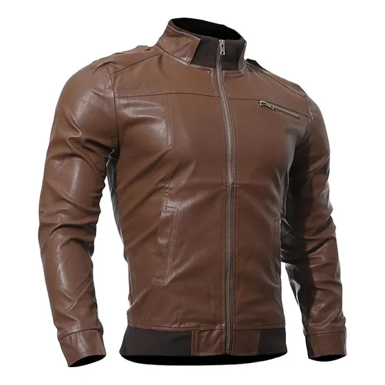 Chamarra Vini Piel De Hombre Slim Fit Estilo Biker Cazadora